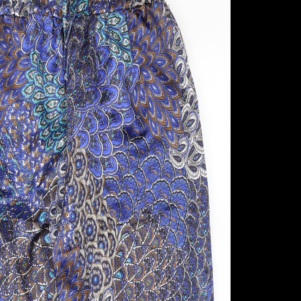 Sara Moda Womens Blue Paisley  Harem Trousers Size M L21.5 in