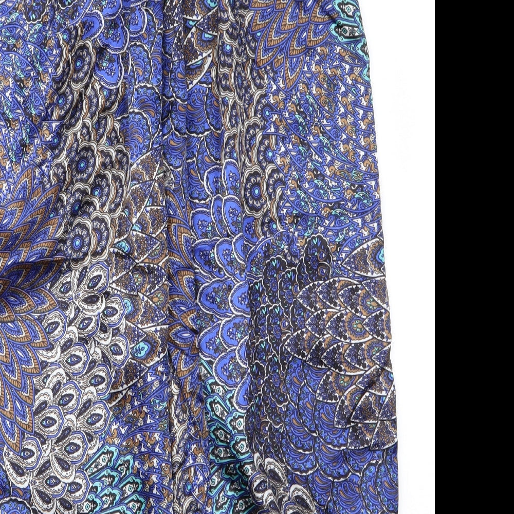 Sara Moda Womens Blue Paisley  Harem Trousers Size M L21.5 in
