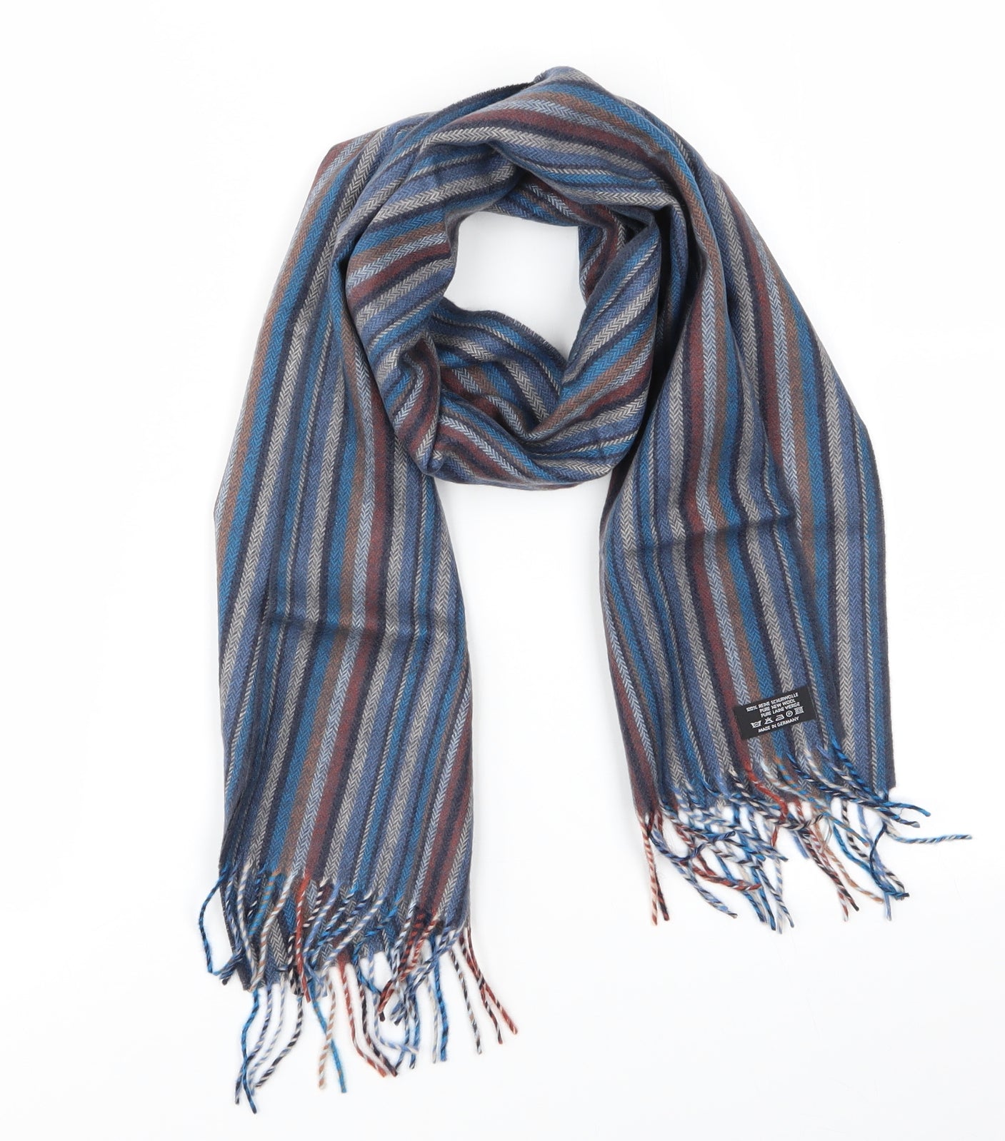 Preworn Mens Blue Striped  Scarf  One Size