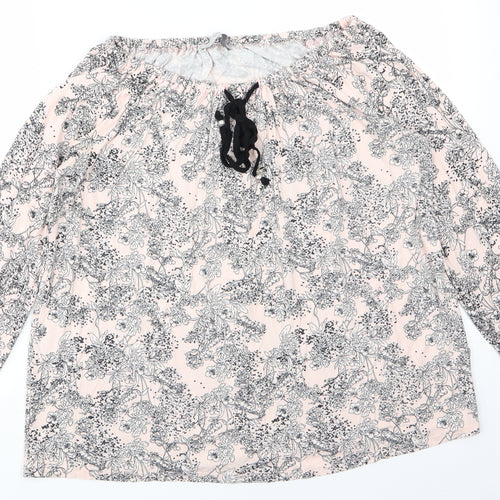 George Womens Pink Floral  Basic Blouse Size 12