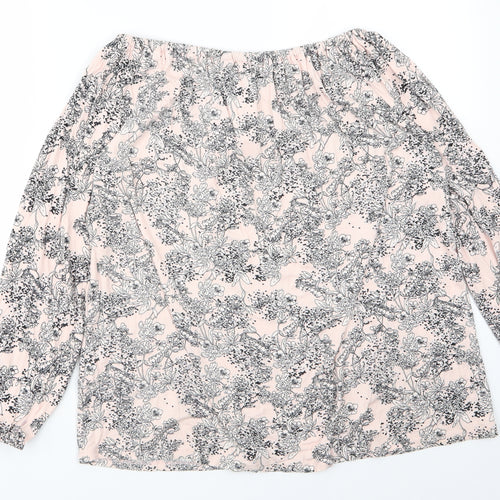 George Womens Pink Floral  Basic Blouse Size 12