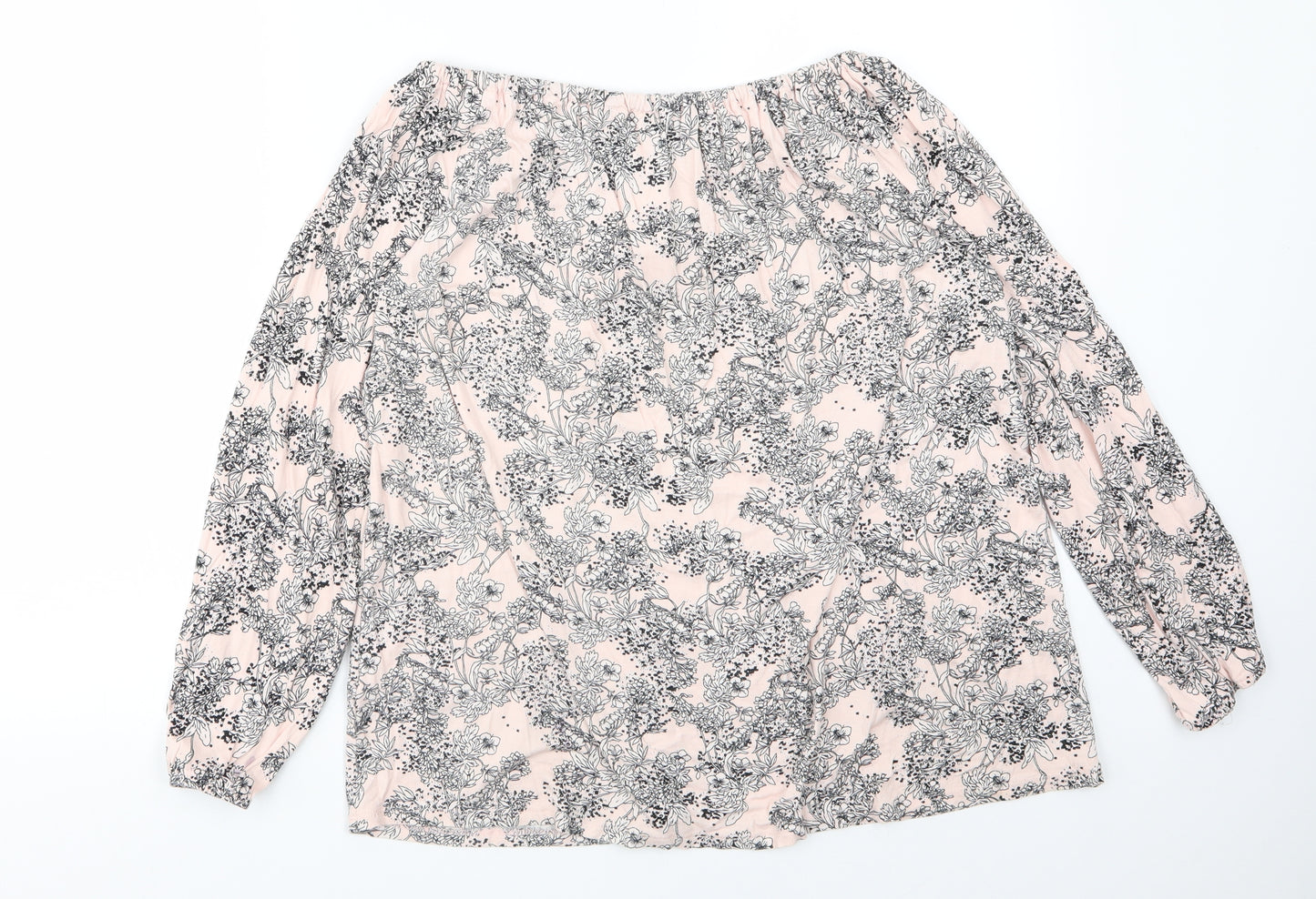 George Womens Pink Floral  Basic Blouse Size 12