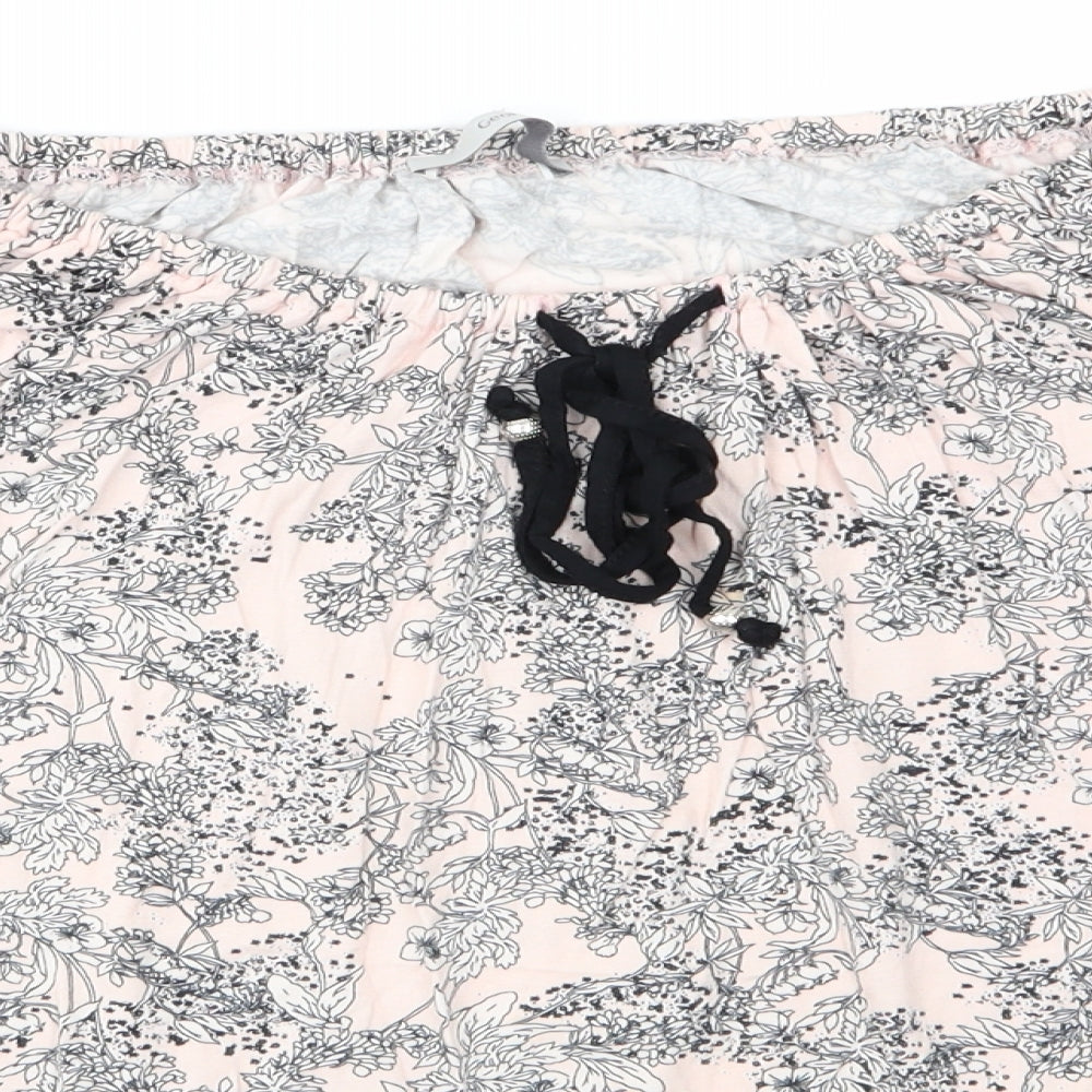 George Womens Pink Floral  Basic Blouse Size 12