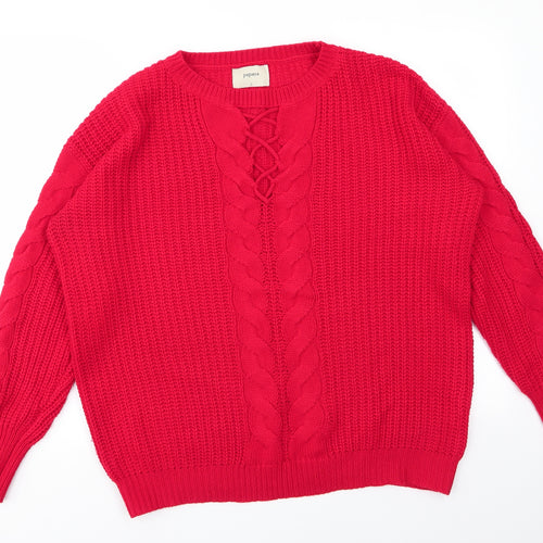 Papaya Womens Red   Pullover Jumper Size L