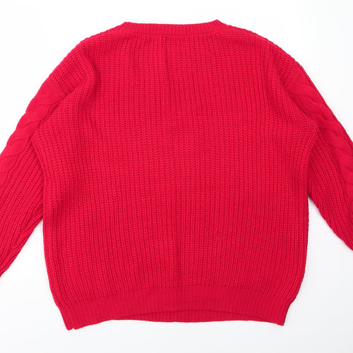 Papaya Womens Red   Pullover Jumper Size L