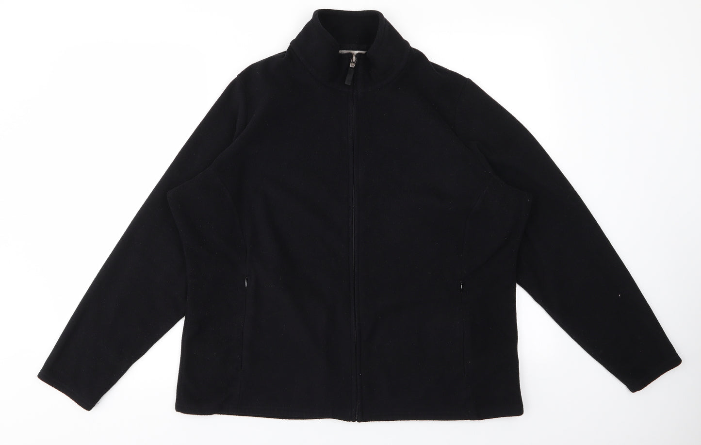 M&S Womens Black   Full Zip Jumper Size 20
