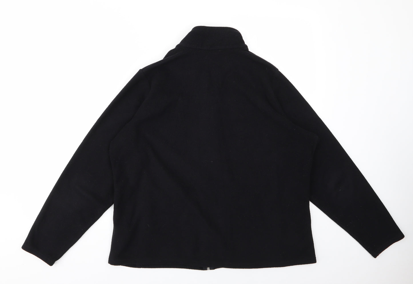 M&S Womens Black   Full Zip Jumper Size 20