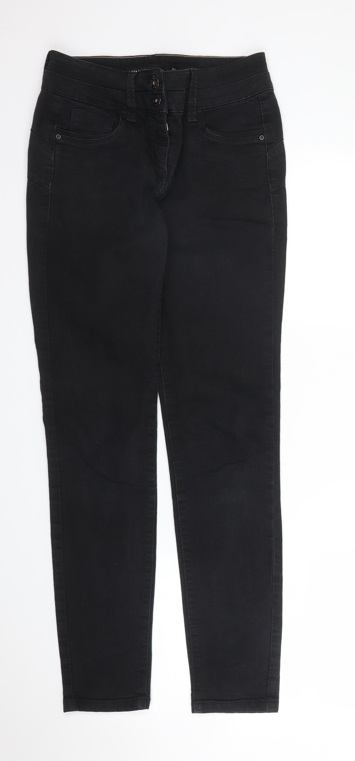 NEXT Womens Black  Denim Skinny Jeans Size 8 L28 in