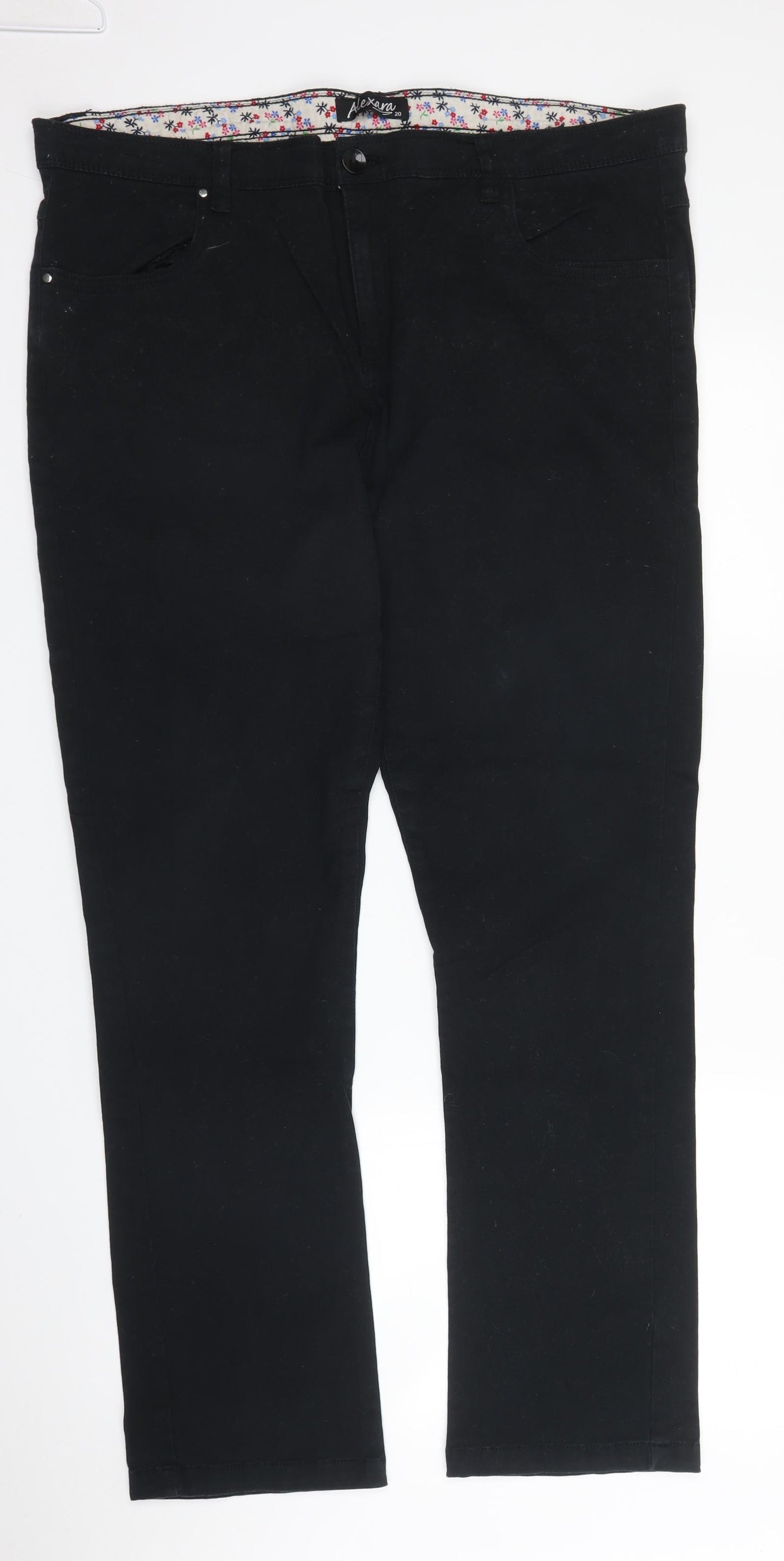 Alexara Womens Black  Denim Straight Jeans Size 20 L31 in
