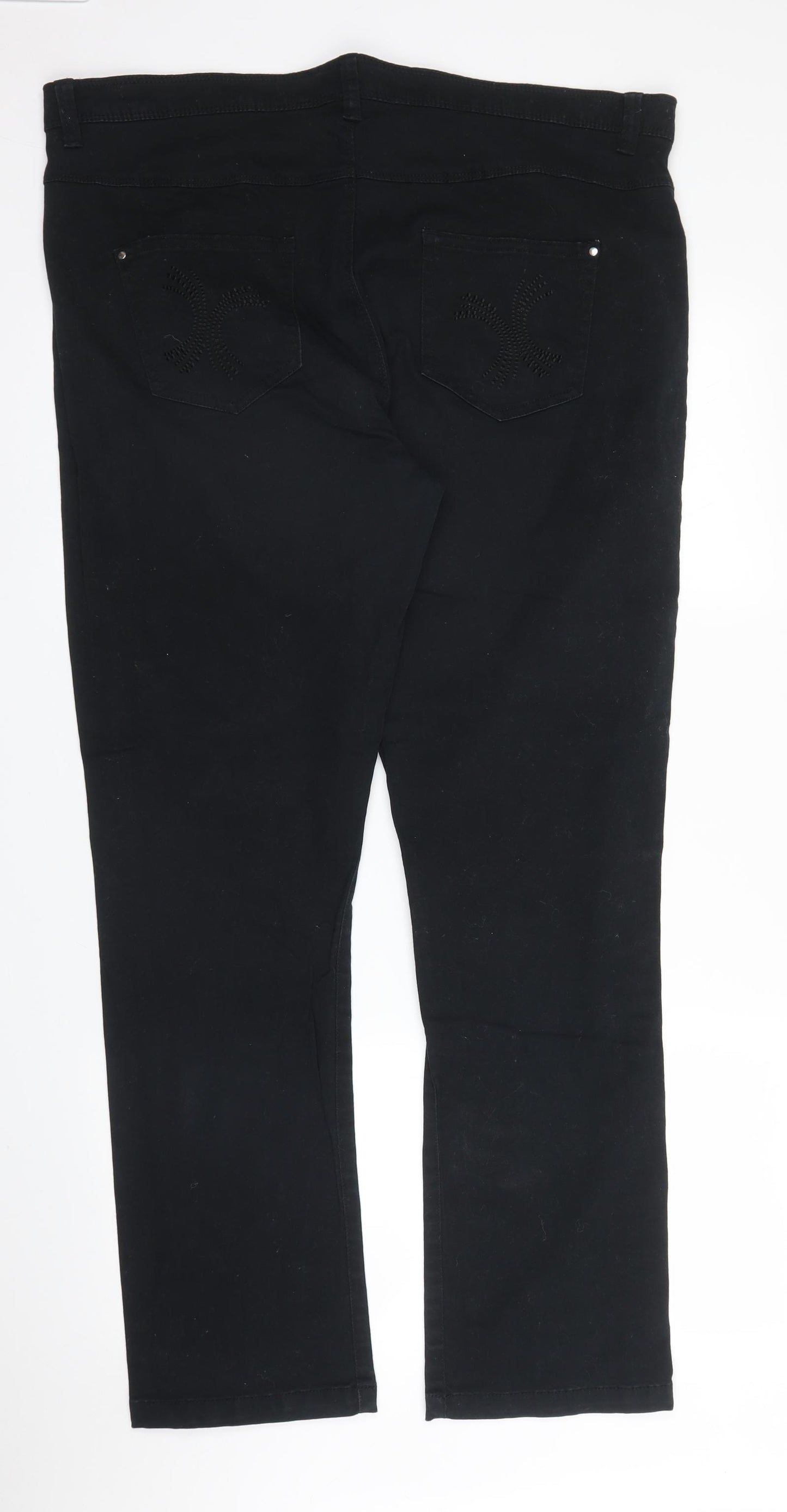 Alexara Womens Black  Denim Straight Jeans Size 20 L31 in