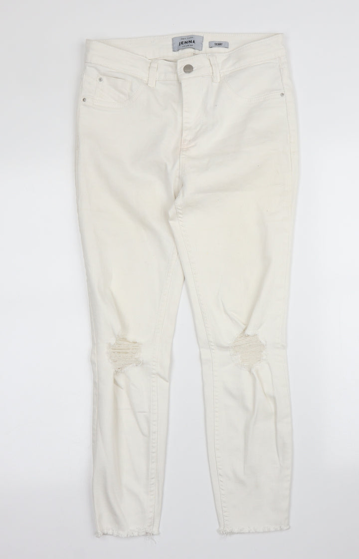 New Look Womens White Denim Skinny Jeans Size 10 L24 in