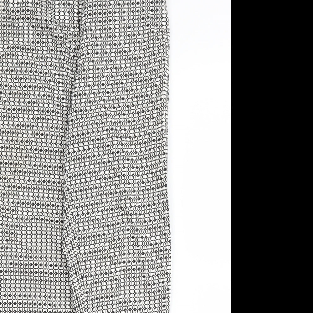 Joules Womens Black Geometric  Pedal Pusher Trousers Size 8 L24 in