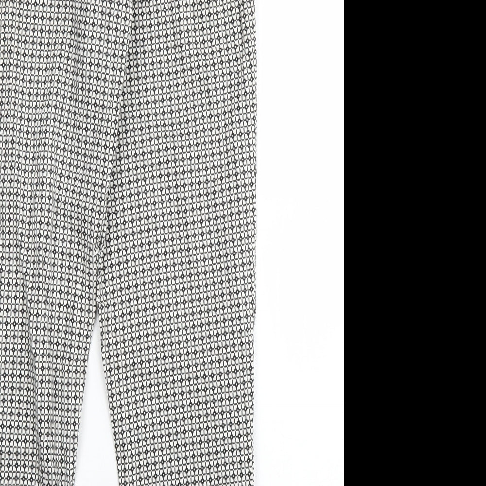 Joules Womens Black Geometric  Pedal Pusher Trousers Size 8 L24 in