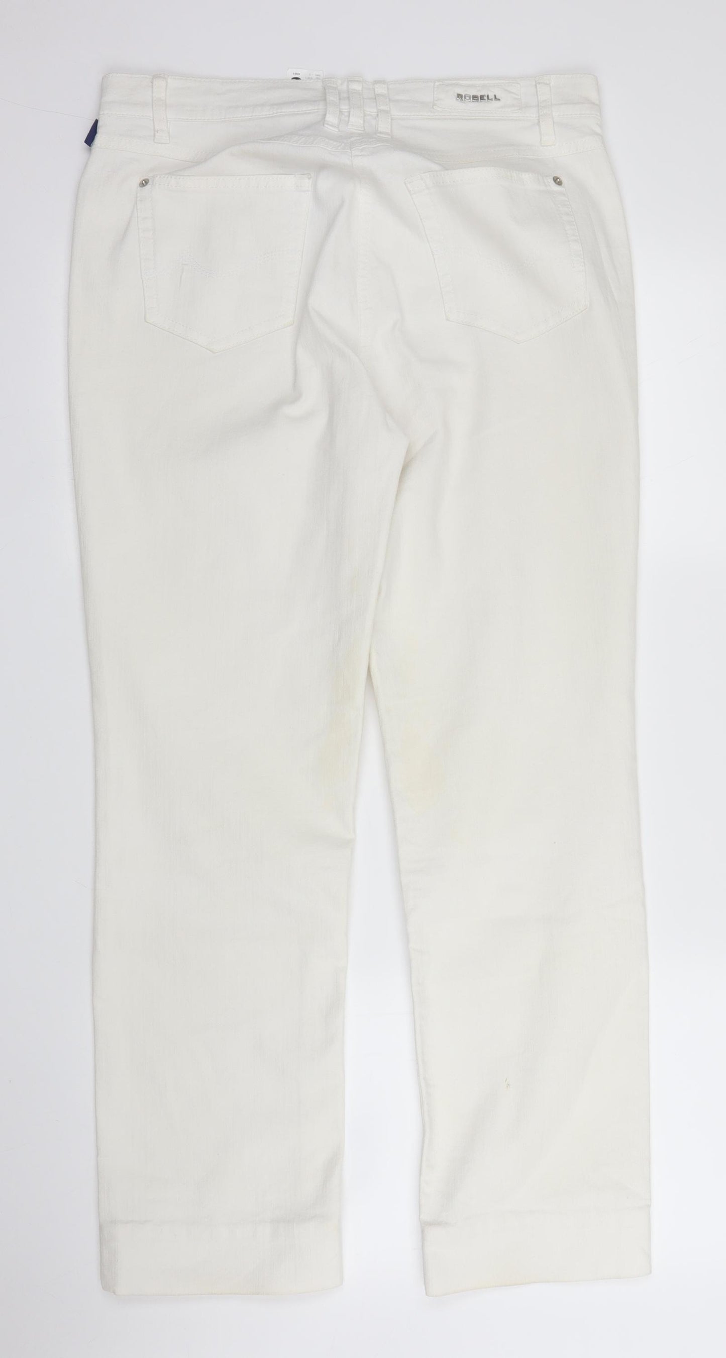Robell Womens White  Denim Straight Jeans Size M L28 in