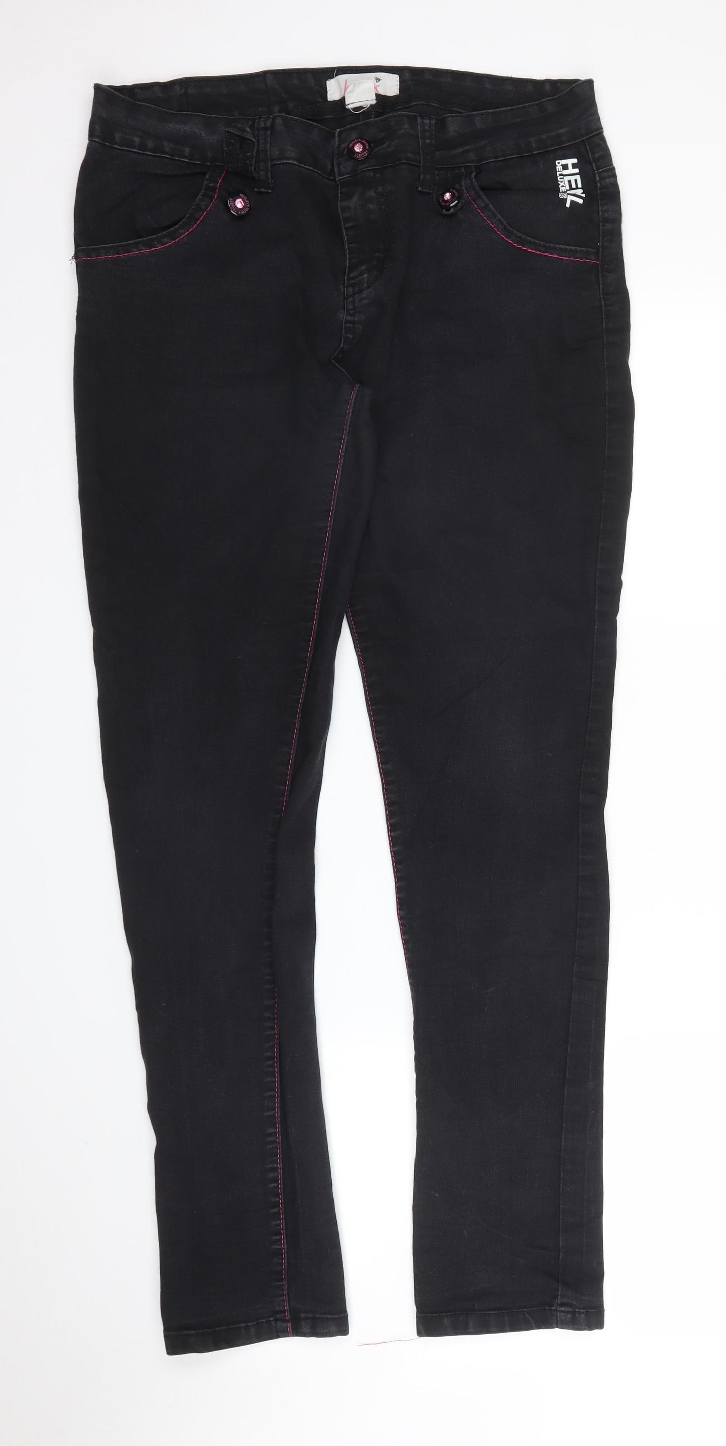 Henley Womens Black  Denim Skinny Jeans Size 14 L31 in