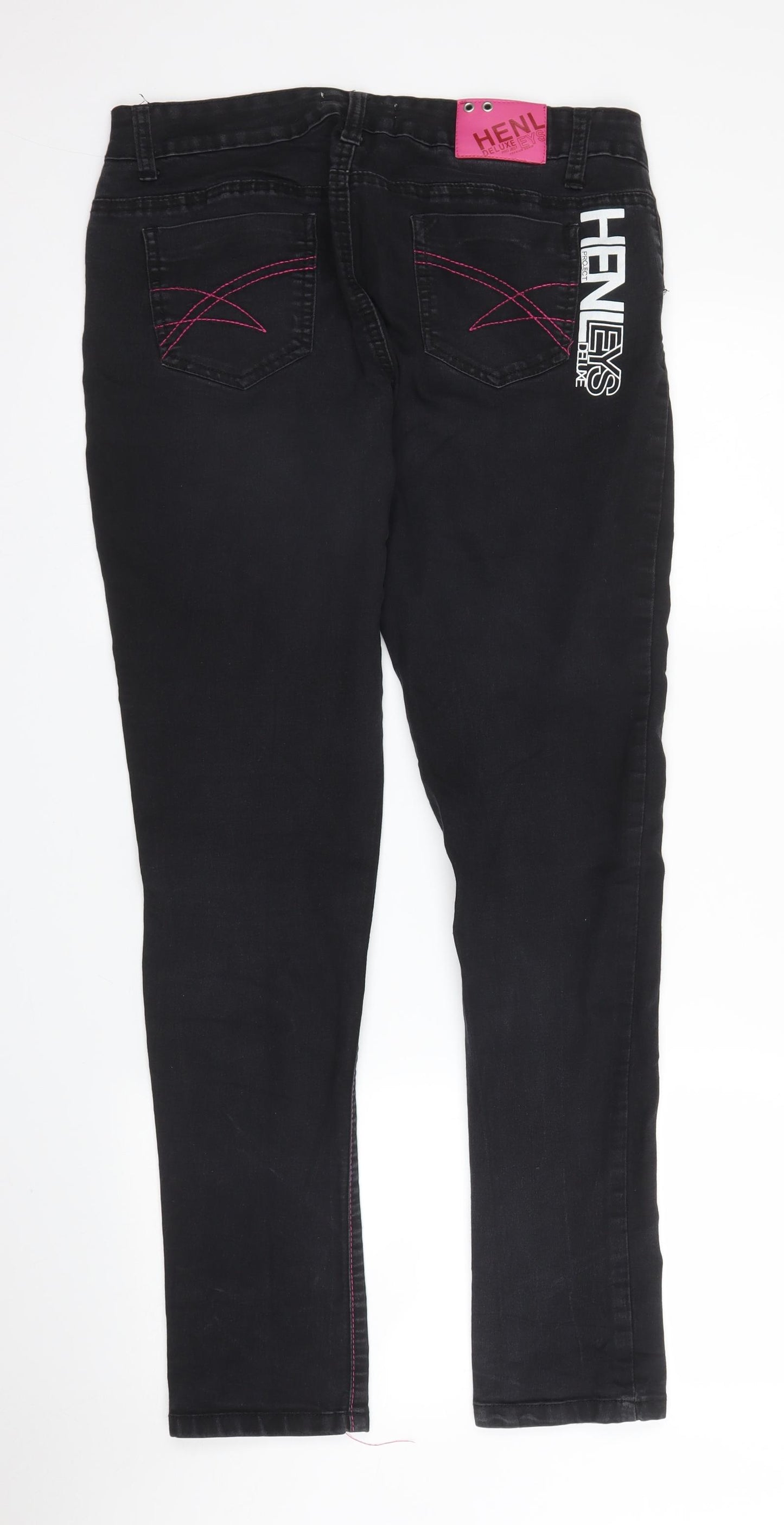 Henley Womens Black  Denim Skinny Jeans Size 14 L31 in