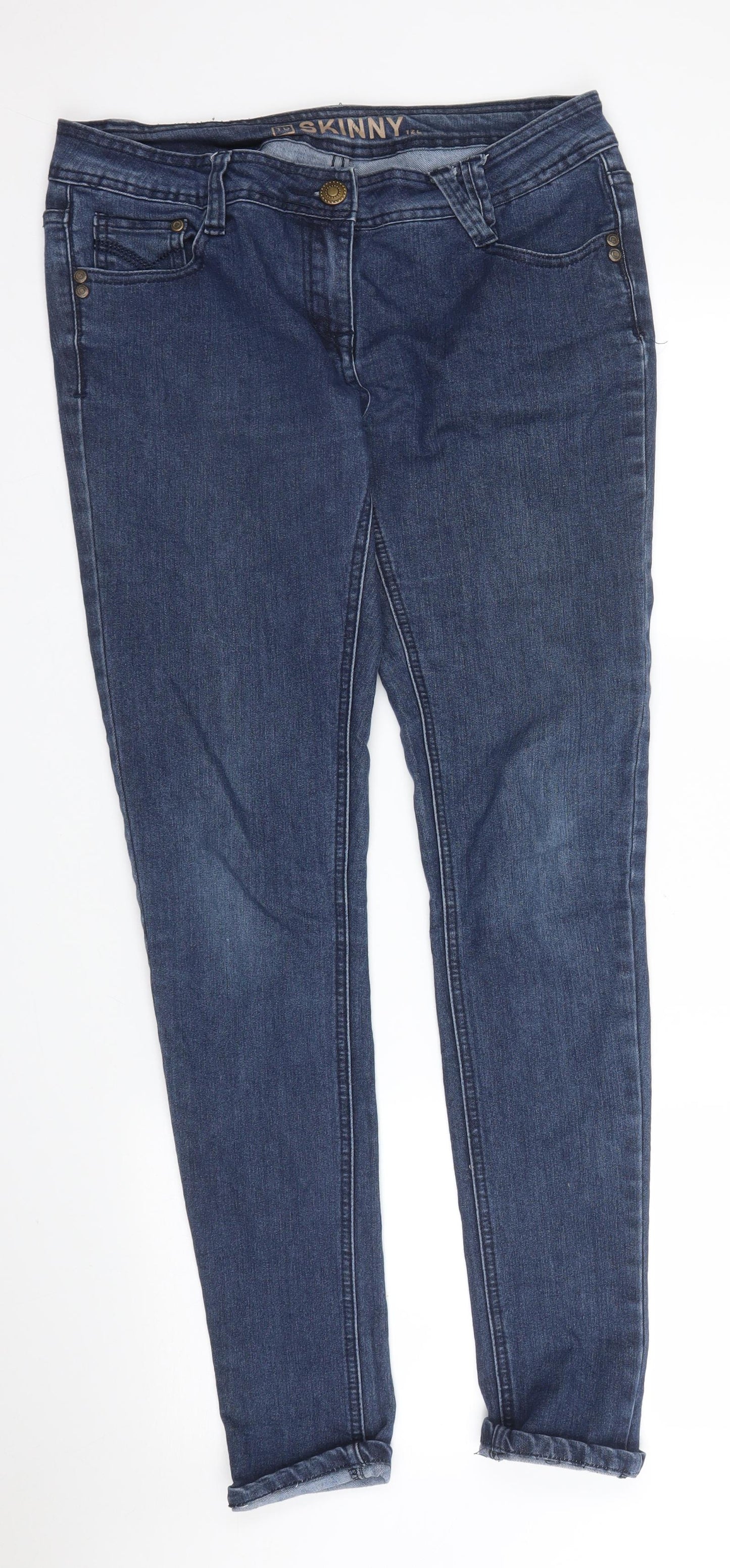 TU Womens Blue  Denim Skinny Jeans Size 12 L30 in