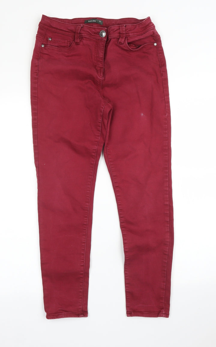 Preworn Womens Purple  Denim Skinny Jeans Size 12 L25 in