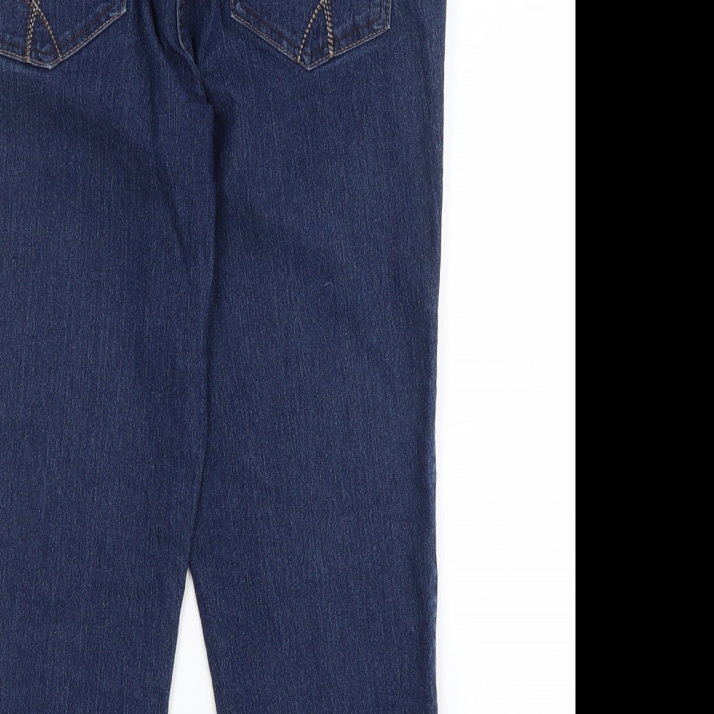 M&Co Womens Blue  Denim Cropped Jeans Size 14 L21 in