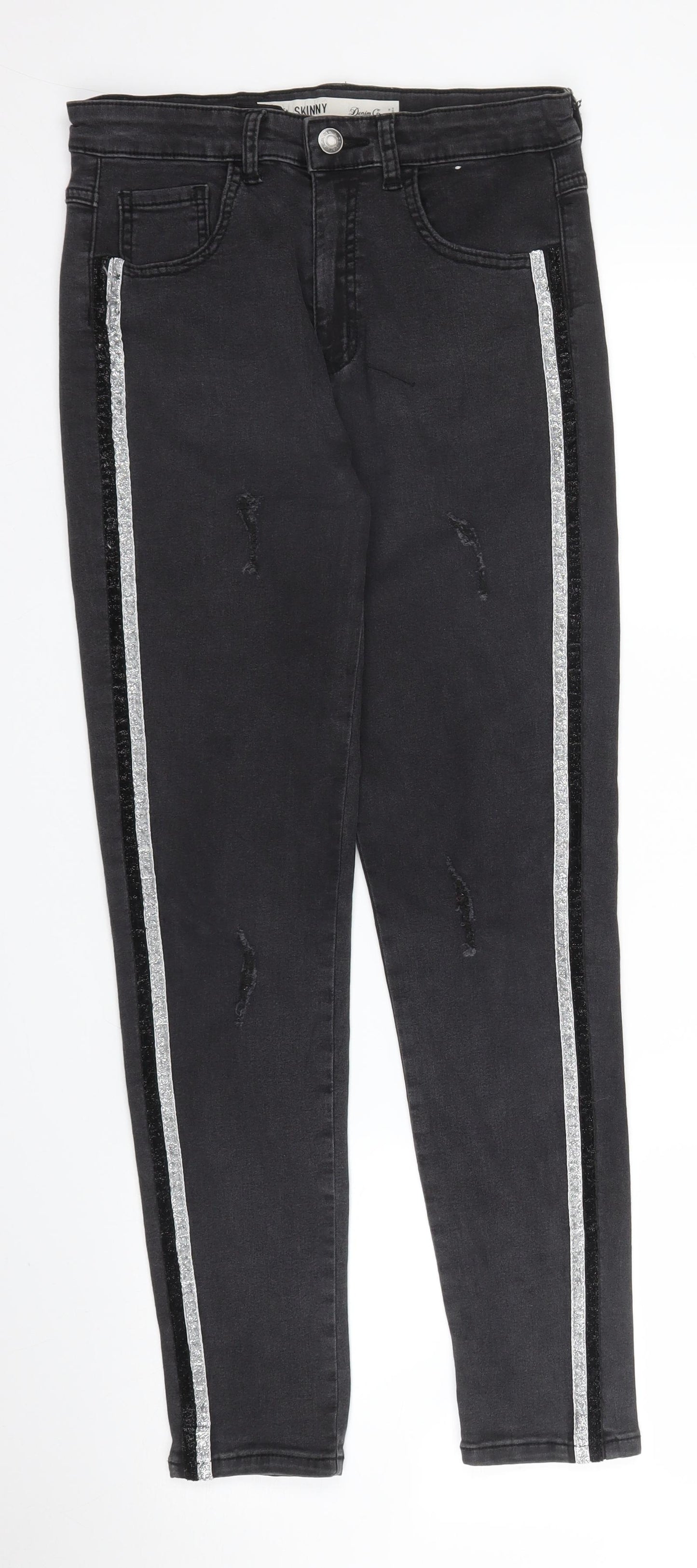Primark Girls Black  Denim Skinny Jeans Size 13 Years