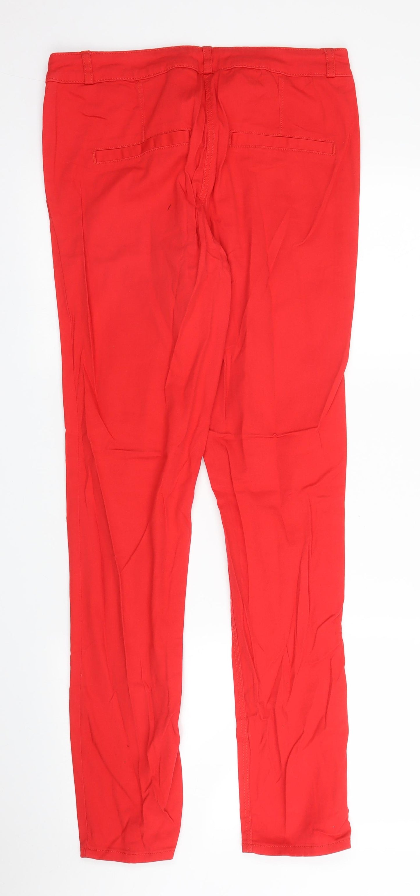 H&M Womens Red  Denim Skinny Jeans Size 12 L29 in