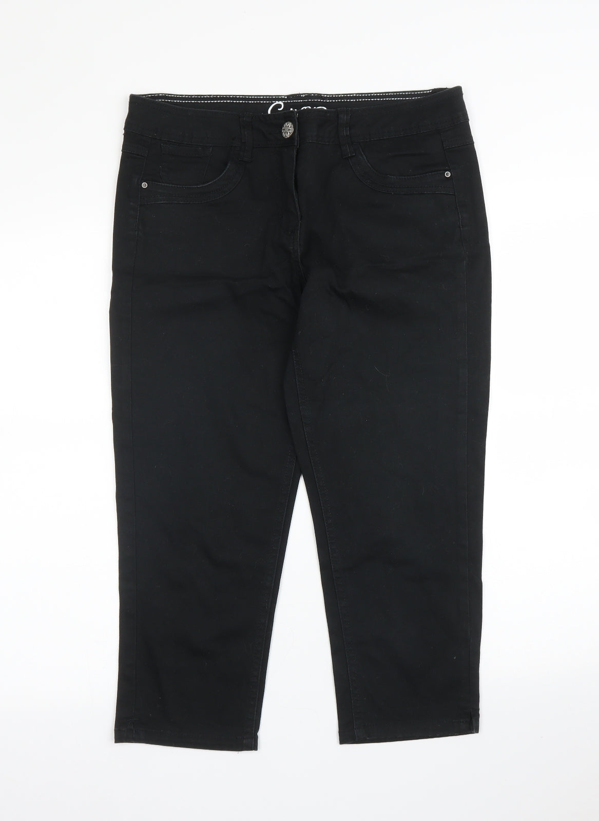 George Womens Black   Cropped Jeans Size 12 L20 in