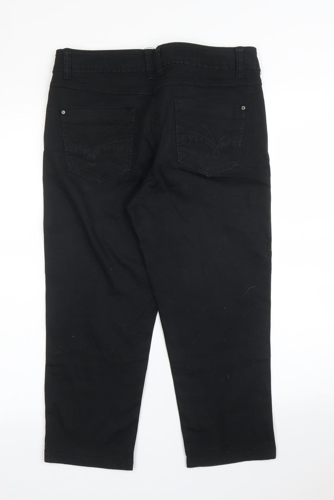 George Womens Black   Cropped Jeans Size 12 L20 in