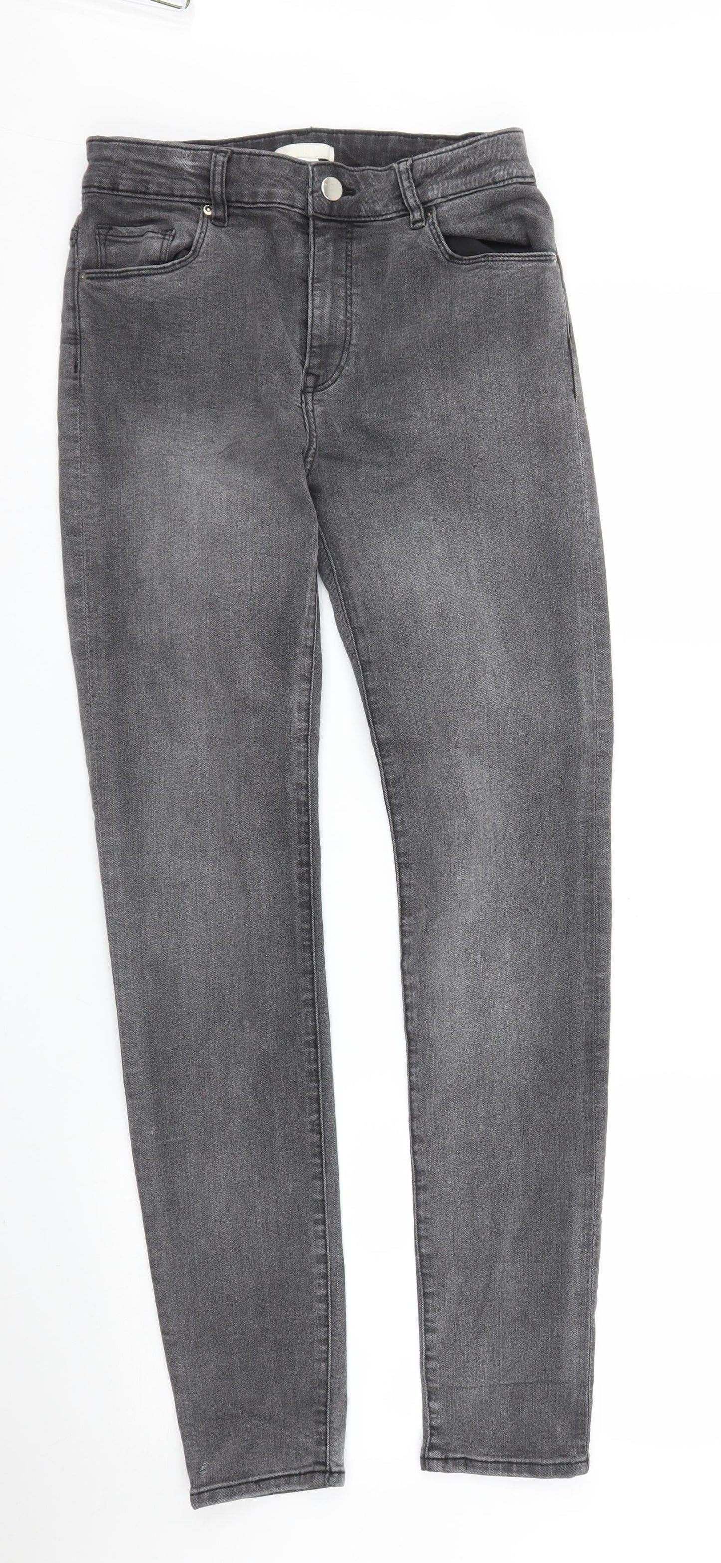 H&M Womens Grey  Denim Skinny Jeans Size 10 L29 in