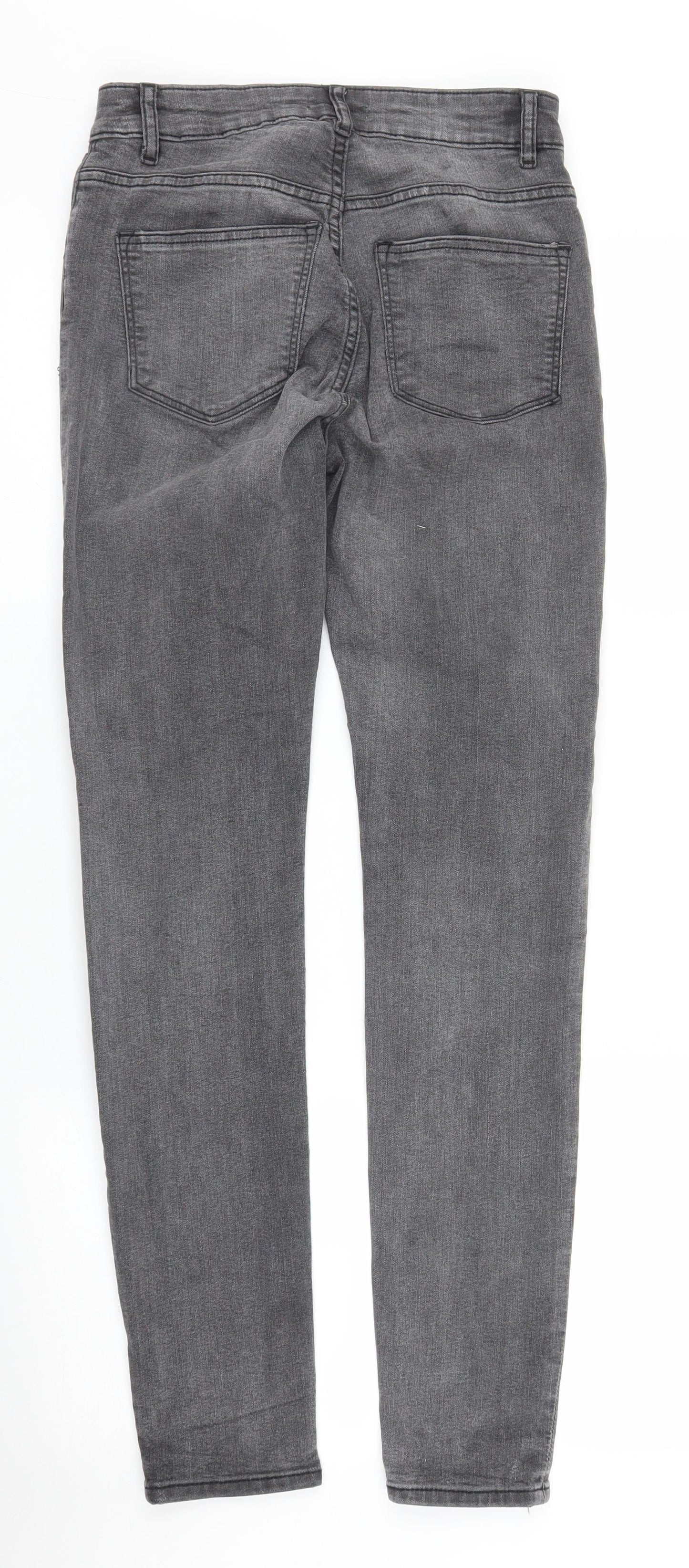 H&M Womens Grey  Denim Skinny Jeans Size 10 L29 in