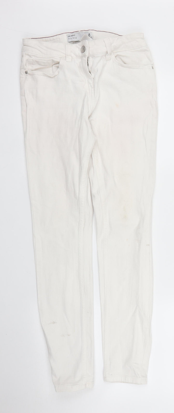 NEXT Womens White Denim Skinny Jeans Size 8 L27 in
