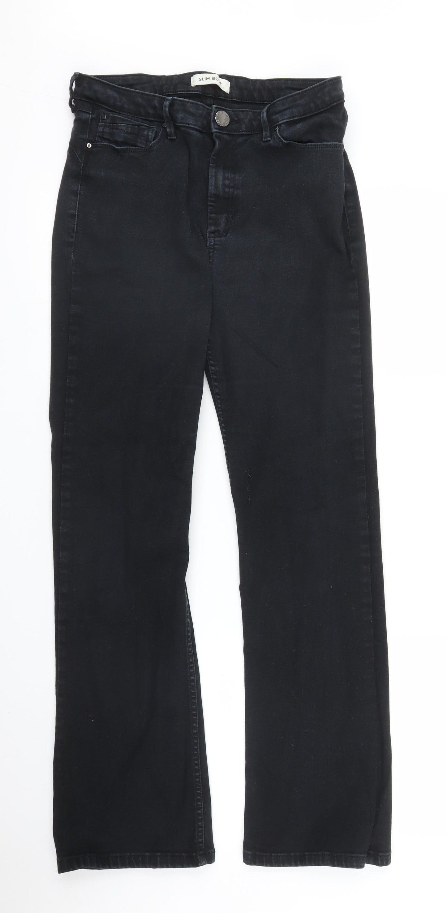 M&S Womens Black  Denim Bootcut Jeans Size 12 L29 in