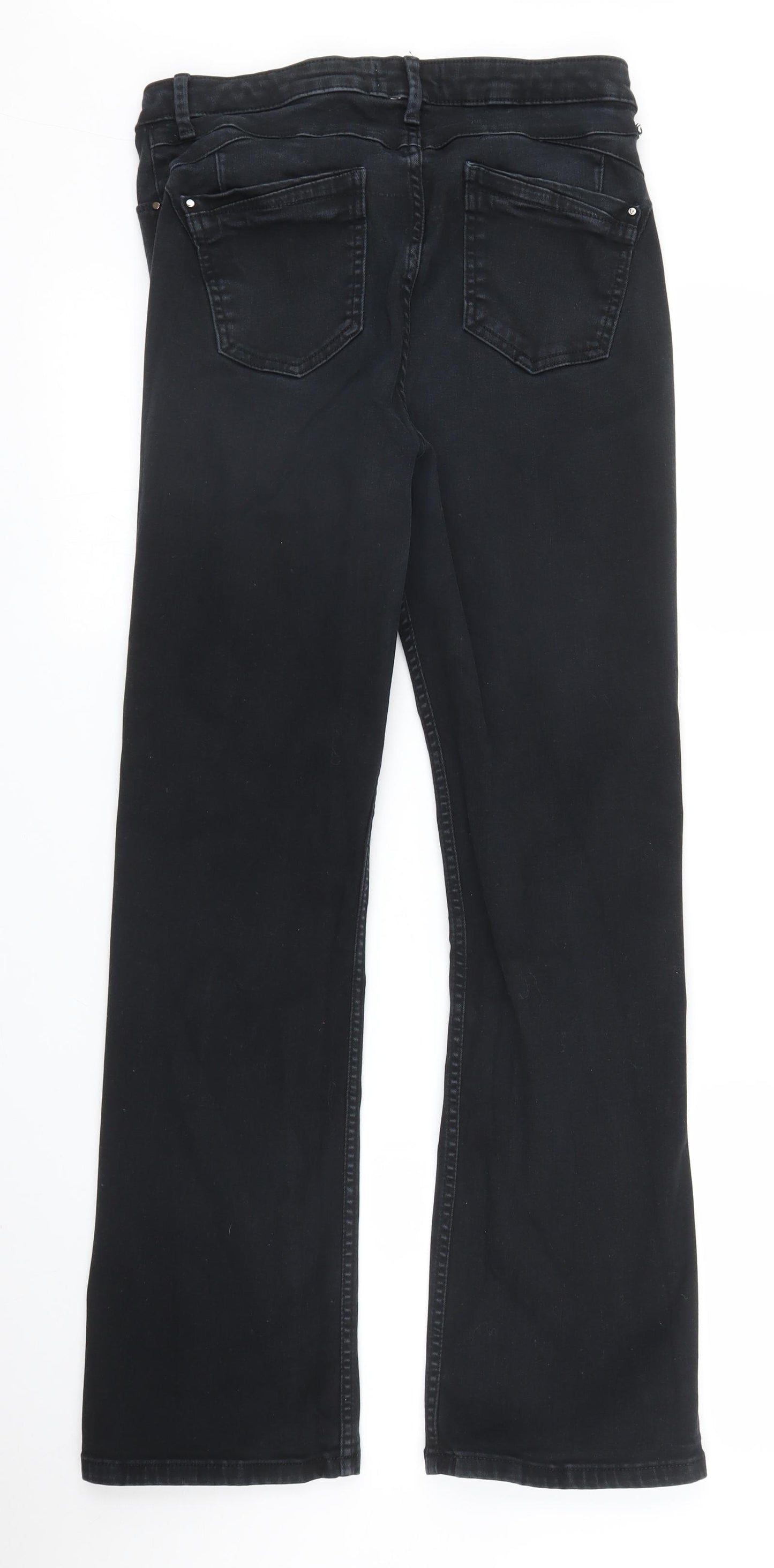 M&S Womens Black  Denim Bootcut Jeans Size 12 L29 in