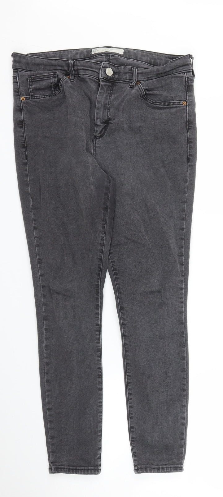 Topshop Womens Grey Denim Skinny Jeans Size 30 in L25 in