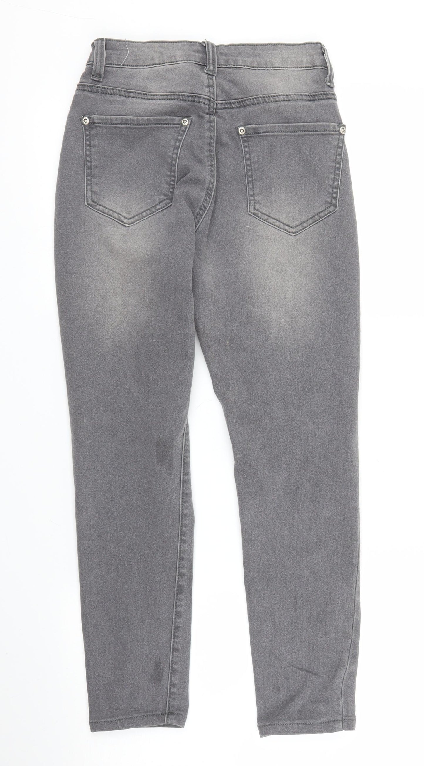 Boohoo Womens Grey  Denim Skinny Jeans Size 6 L24 in