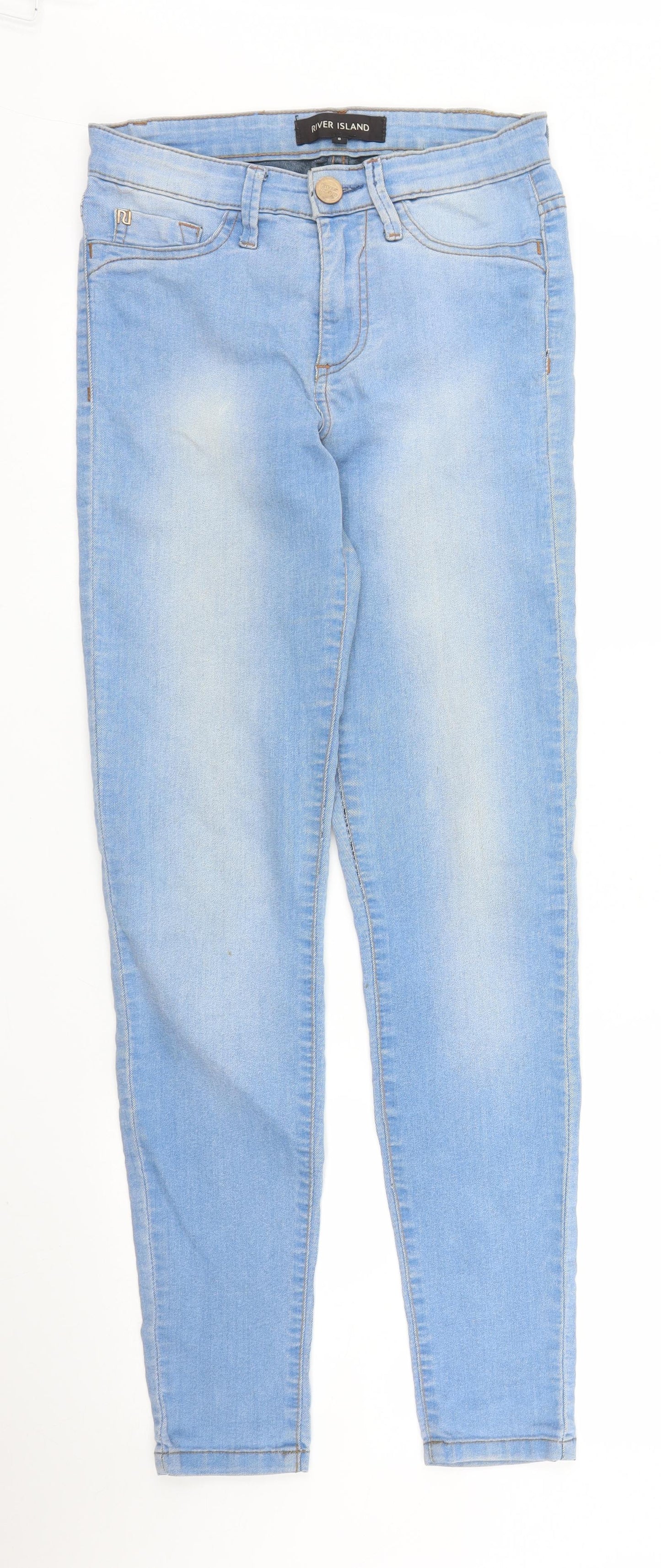 River Island Womens Blue  Denim Skinny Jeans Size 8 L29 in