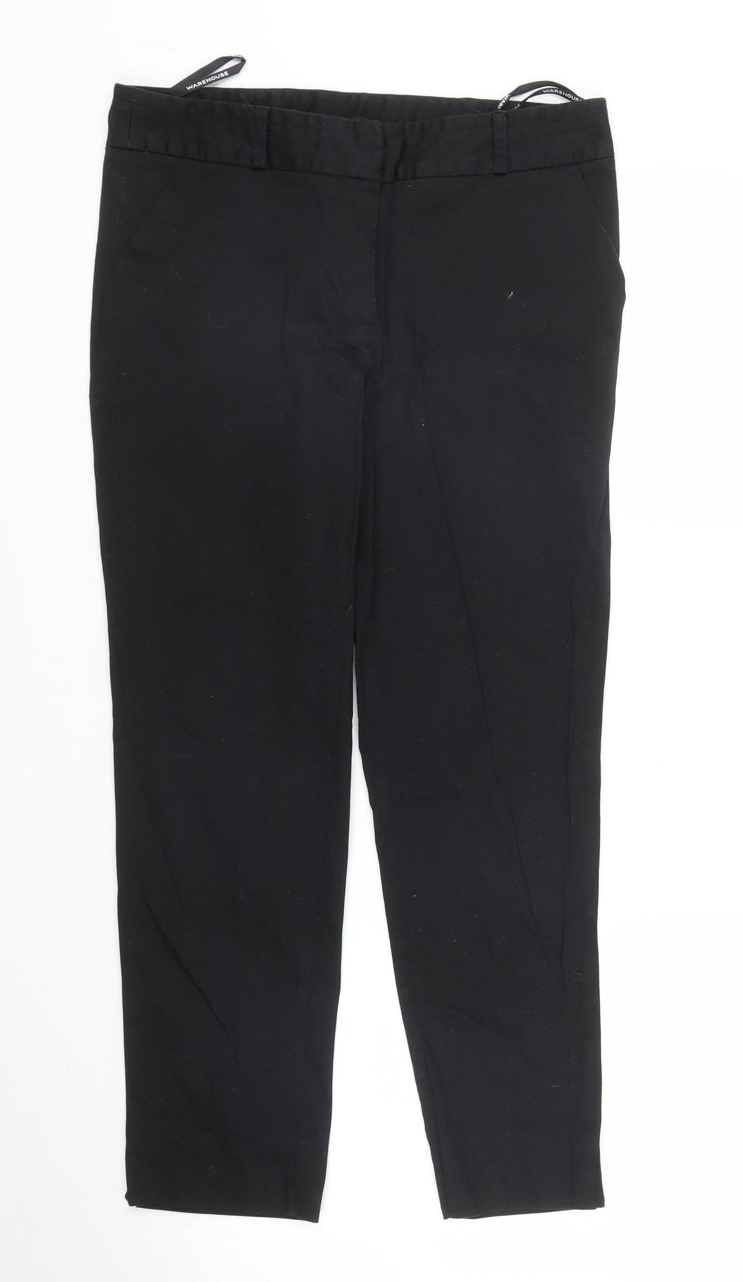 Warehouse Womens Black   Pedal Pusher Trousers Size 10 L23 in