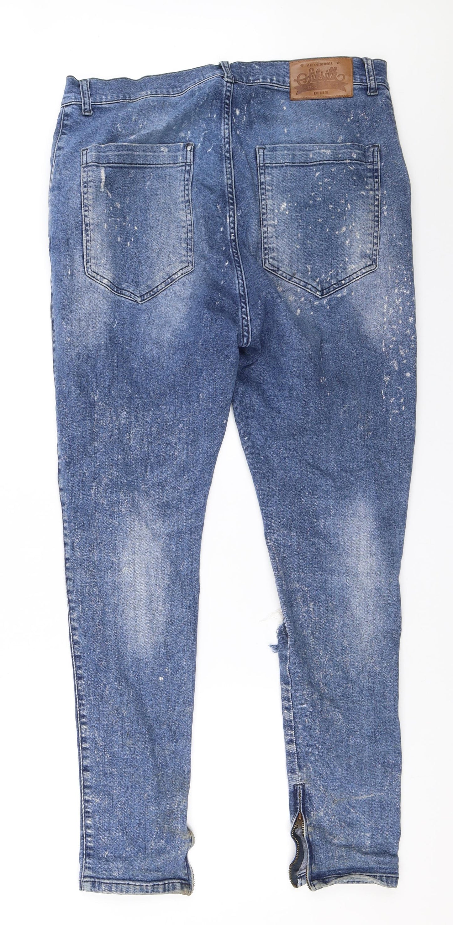 SikSilk Mens Blue   Skinny Jeans Size XL L30 in