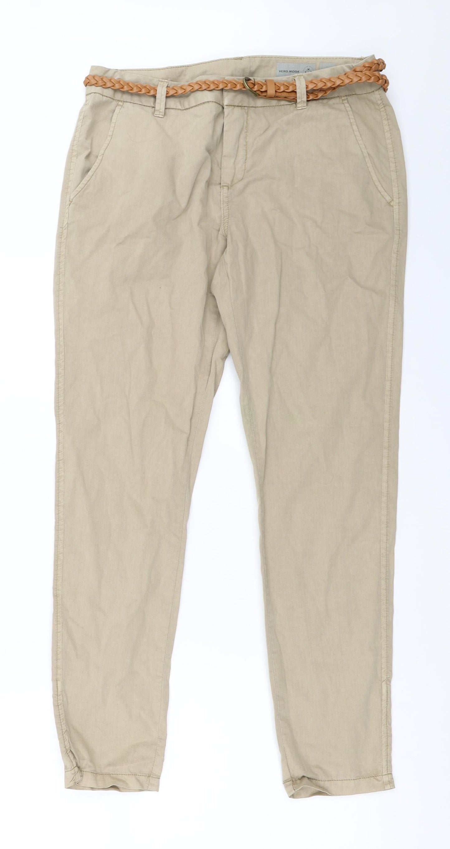 Vera Moda Womens Beige   Chino Trousers Size 30 in L28 in