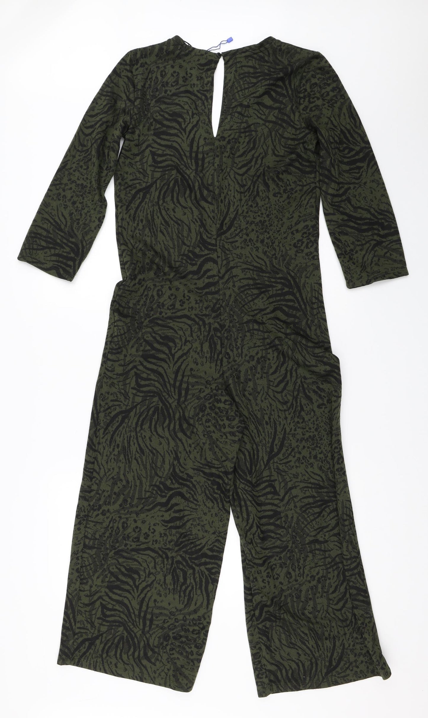 Zara Womens Green Animal Print  Jumpsuit One-Piece Size S