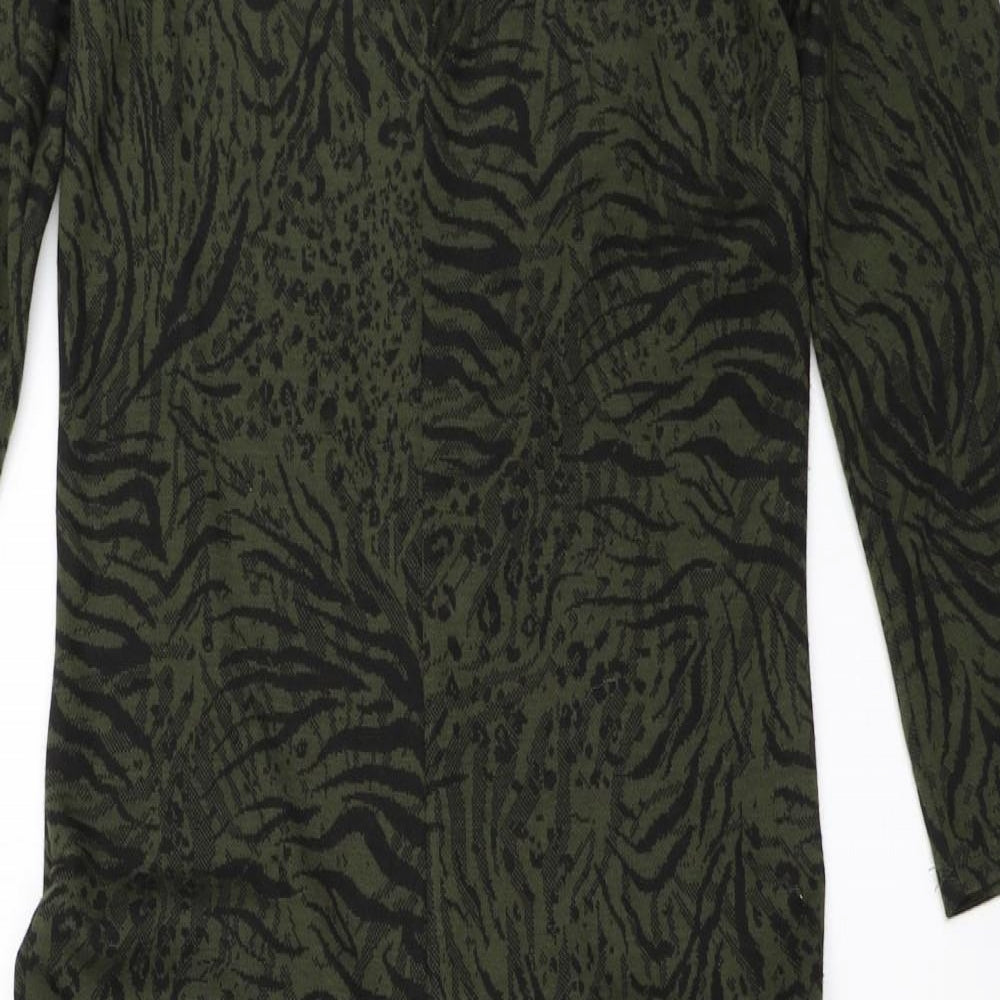 Zara Womens Green Animal Print  Jumpsuit One-Piece Size S