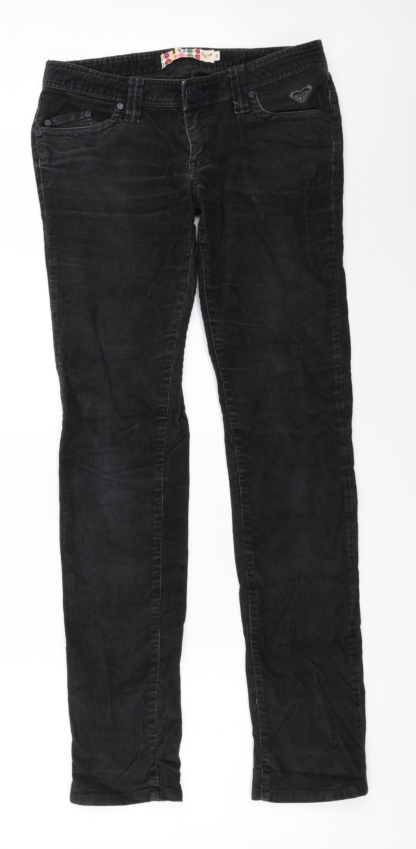 ROXY Womens Black  Corduroy Straight Jeans Size 29 in L33 in