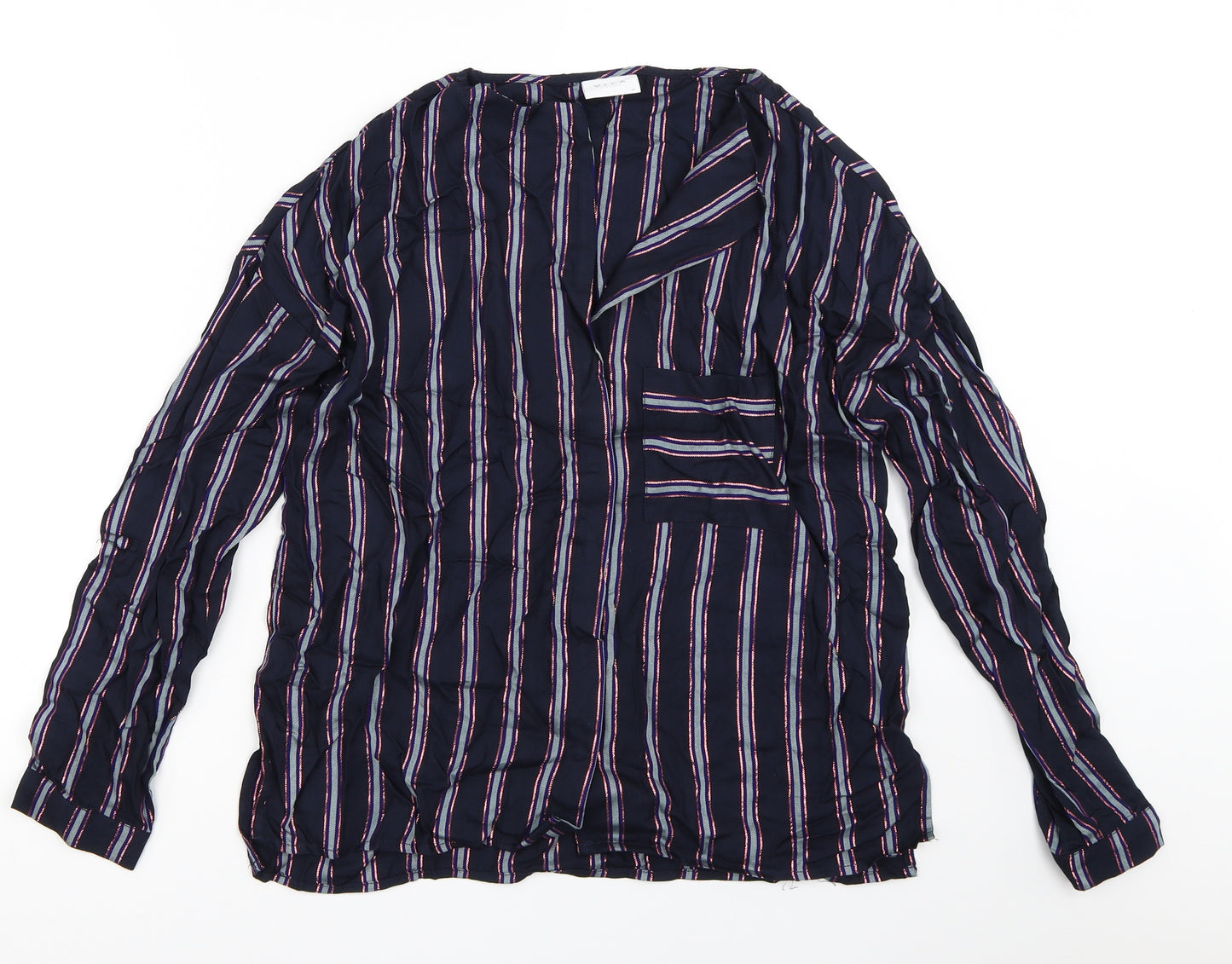 VILA Womens Blue Striped  Top Pyjama Top Size 36