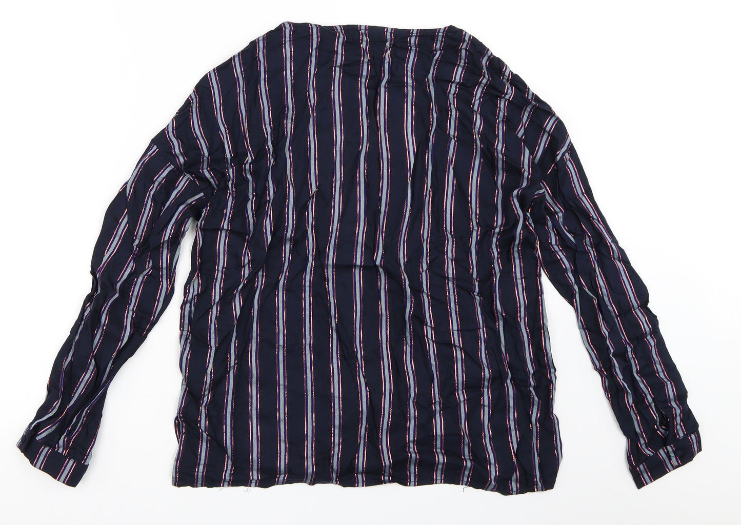 VILA Womens Blue Striped  Top Pyjama Top Size 36