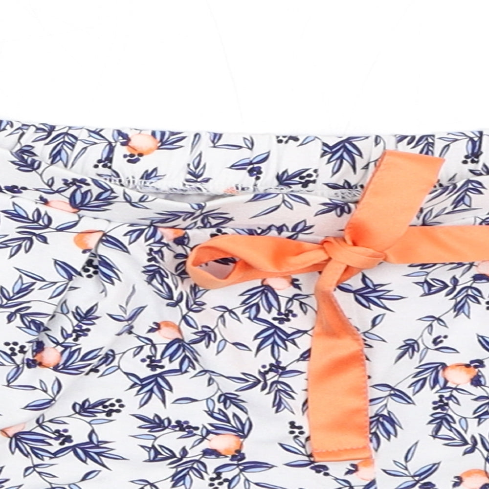 TU Womens White Floral  Top Sleep Shorts Size 10