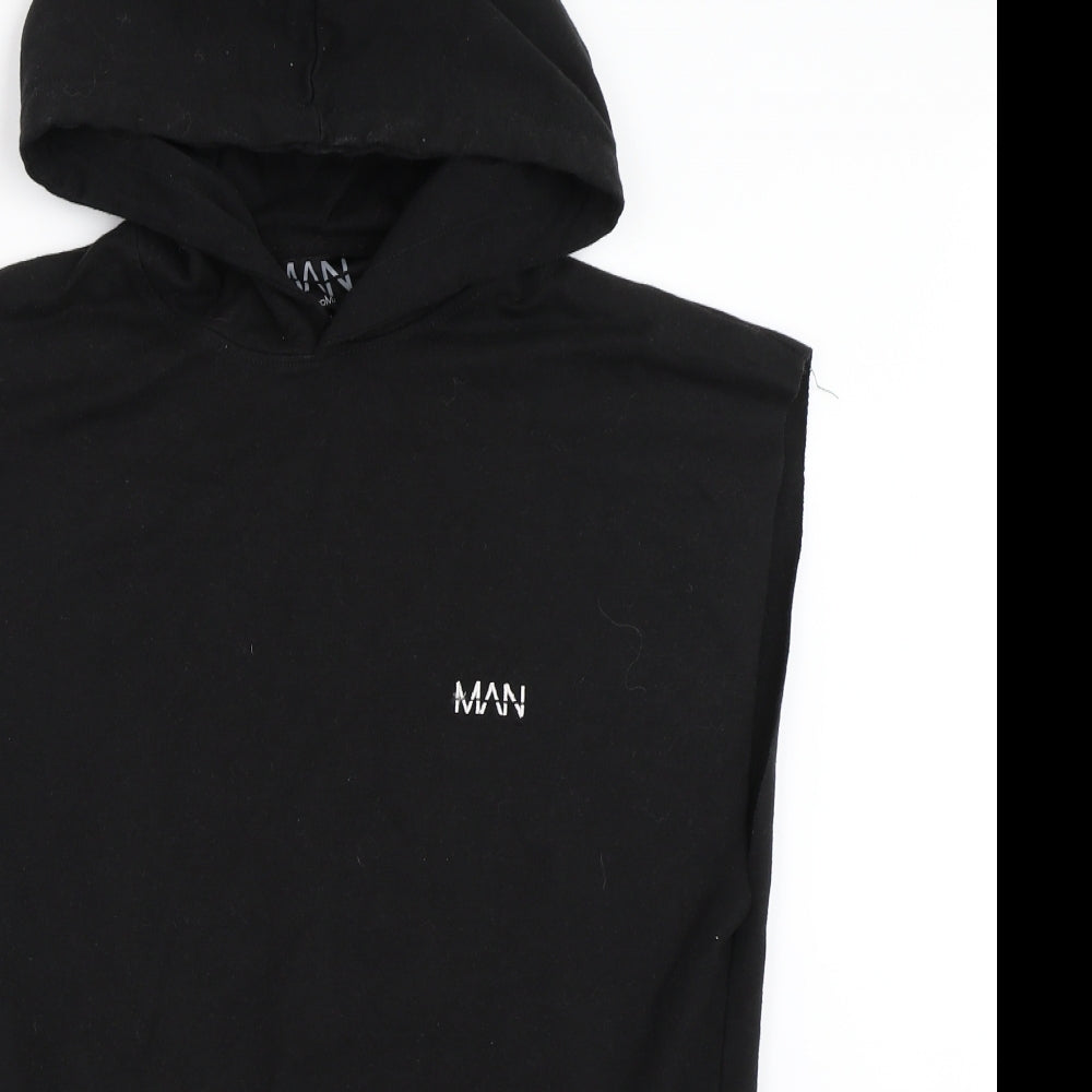 Boohoo Mens Black   Pullover Hoodie Size M