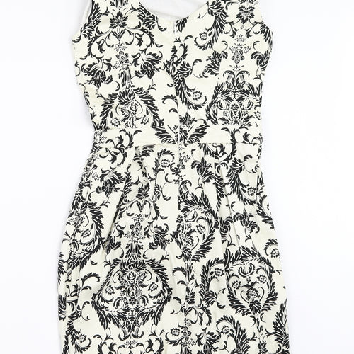 Primark Womens Ivory Geometric  Shift  Size 6