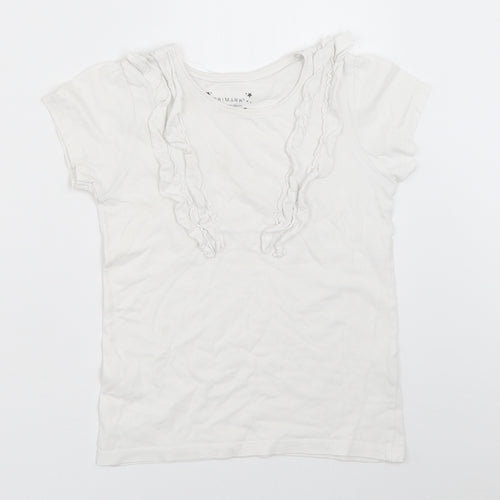 Primark Girls White   Basic T-Shirt Size 7-8 Years