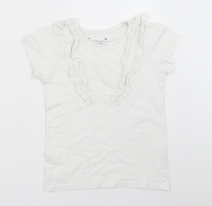Primark Girls White Basic T-Shirt Size 7-8 Years