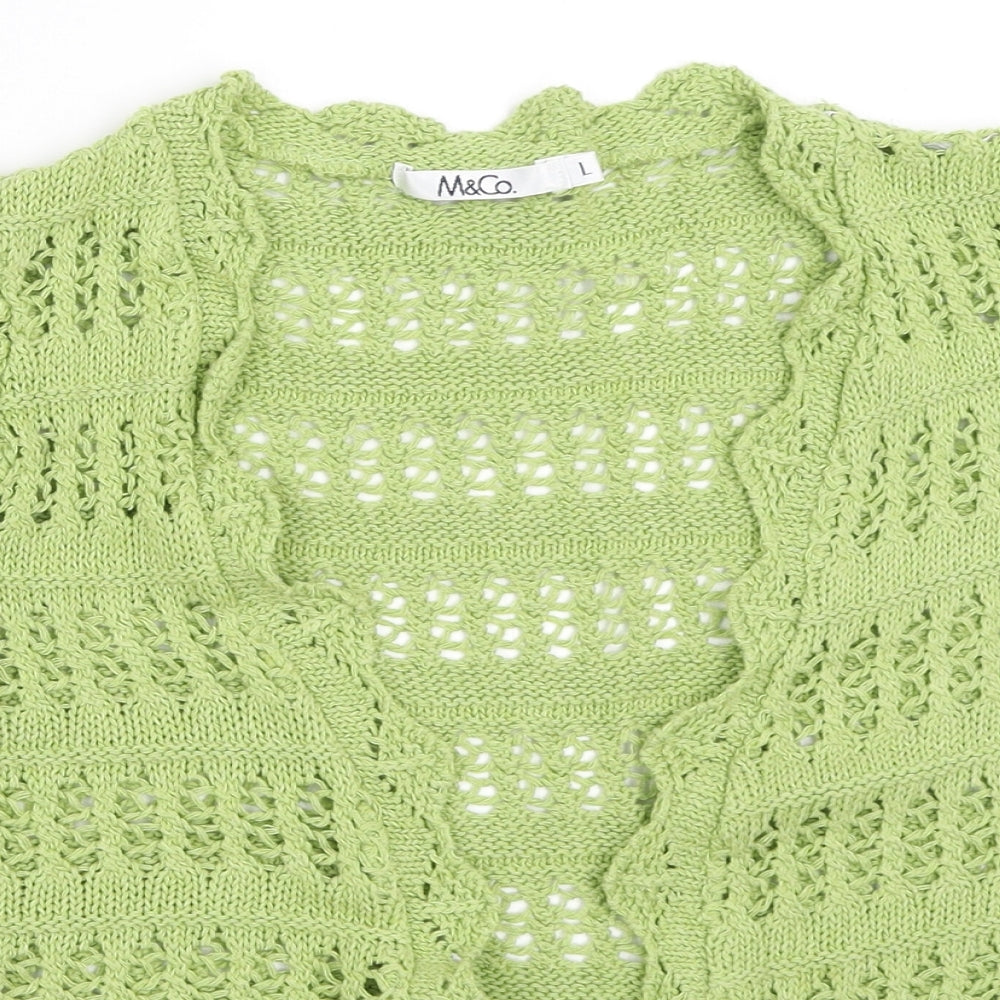 M&Co Womens Green   Cardigan Jumper Size L