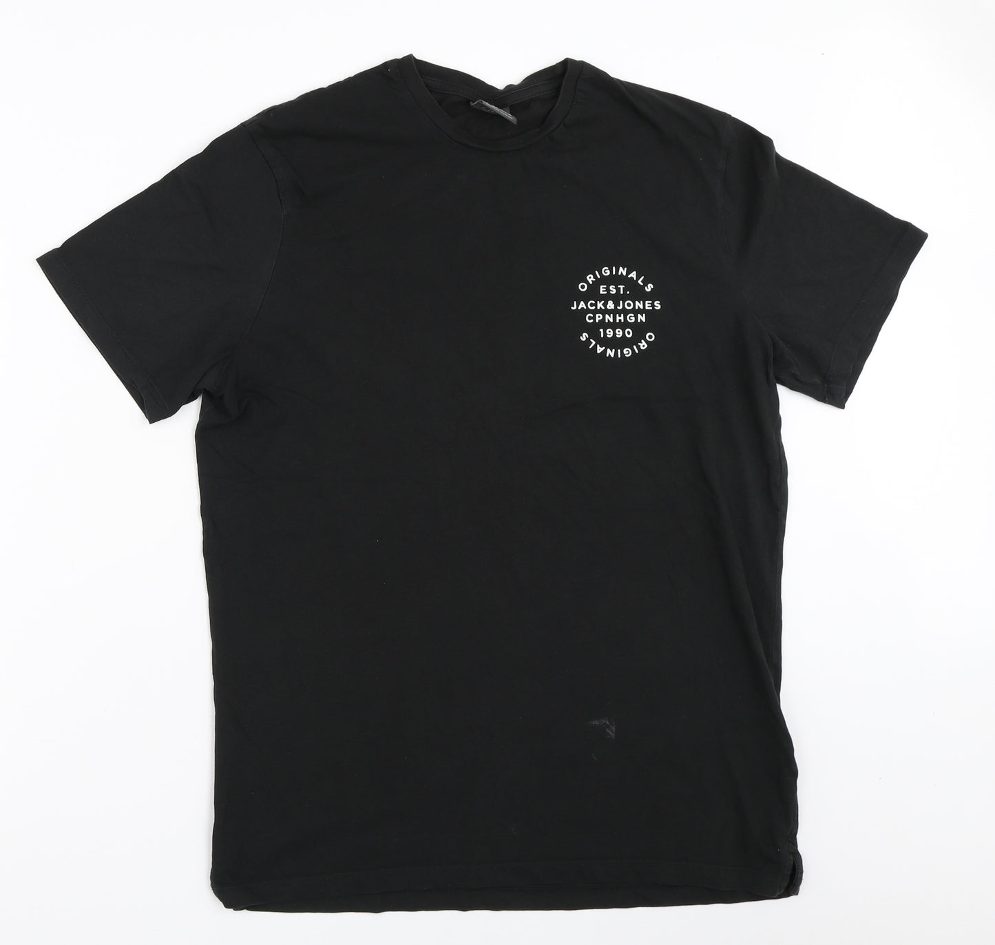 JACK & JONES Mens Black    T-Shirt Size L